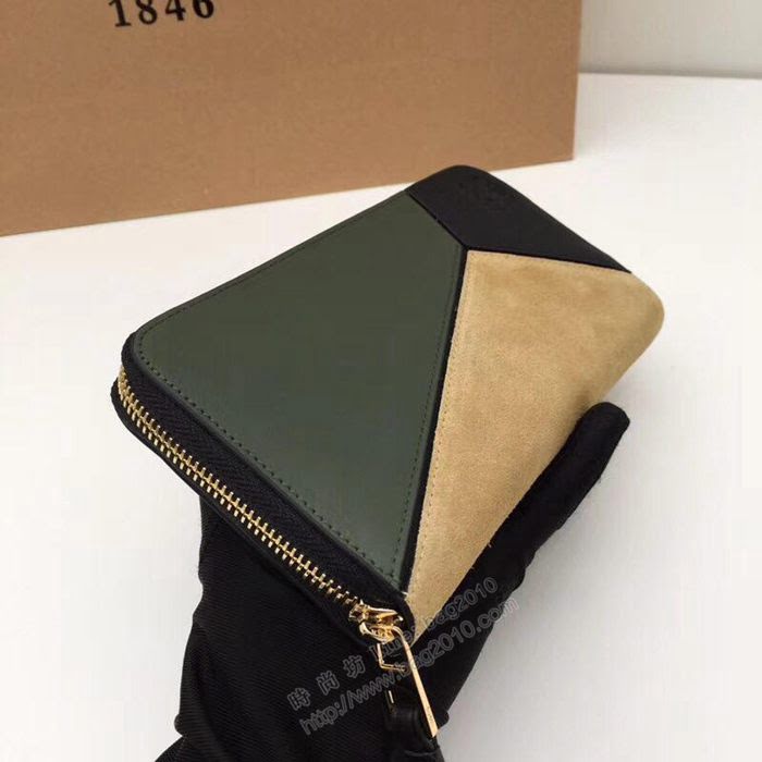 LOEWE錢包 122N89 頭層皮幾何錢包 羅意威原單長錢包  sl2055